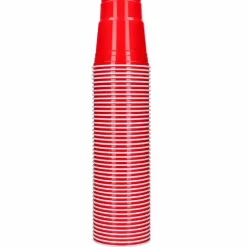 American cups Beer pong rood plastic 50 stuks