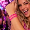 Armbanden neon roze set 2 stuks