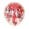 Ballonnen confetti rood 30 cm - 5 stuks