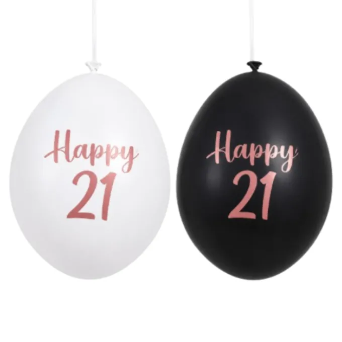 Ballonnen Happy 21 metallic - 30cm