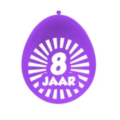 Ballonnen 8 jaar meerkleurig 30 cm - 10 stuks