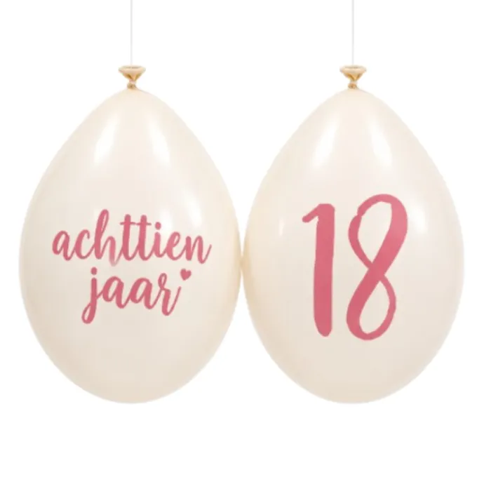 Ballonnen 18 jaar roségoud - 10 stuks