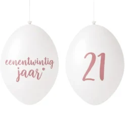 Ballonnen 21 jaar roségoud - 10 stuks