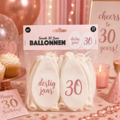 Ballonnen 30 jaar roségoud - 10 stuks