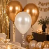 Ballonnen parelmoer wit/goud 30cm - 20 stuks