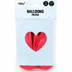 Ballonnen Pastel Hart - Rood - 30cm - 4 stuks