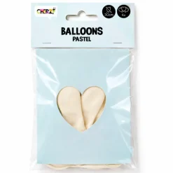 Ballonnen Pastel Hart - Wit - 30cm - 4 stuks