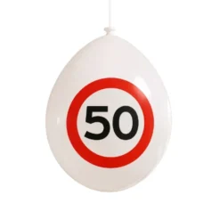 Ballonnen verkeersbord 50 jaar - 10 stuks