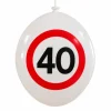 Ballonnen verkeersbord 40 jaar - 10 stuks
