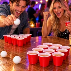 Beer Pong shotglazen rood 56 ml - 16 stuks