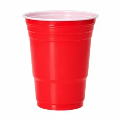 Bekers Beer Pong plastic rood – 12 stuks (455 ml)
