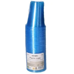 Bekers plastic blauw – 50 stuks (200 ml)