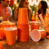 Bekers plastic XL oranje – 20 stuks