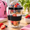 Beker yoghurt & meusli zwart/transparant