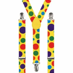 Bretels clown stippen meerkleurig