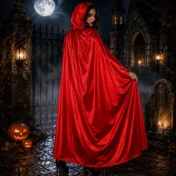 Cape Halloween capuchon rood volwassenen