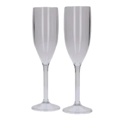Champagneglazen herbruikbaar plastic 2 stuks