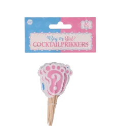 Cocktailprikkers 'boy or girl' 20 stuks