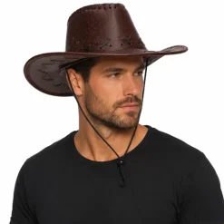 Cowboyhoed kunstleer bruin