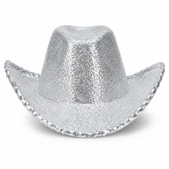 Cowboyhoed pailletten zilver