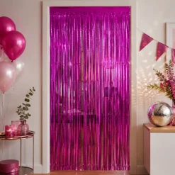 Deurgordijn folie roze 80cm x 180cm