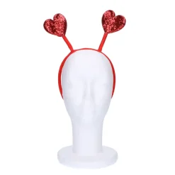 Diadeem hartjes glitter rood