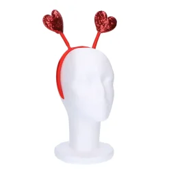Diadeem hartjes glitter rood