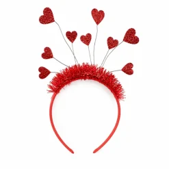 Diadeem hartjes glitter rood