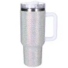 Drinkbeker to go zilver glitter diamant