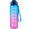 Drinkfles kleurverloop blauw/paars druppels