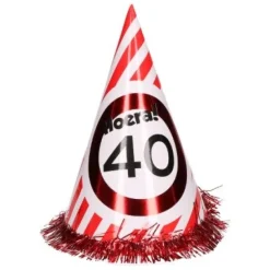 Feesthoed verkeersbord Hoera 40
