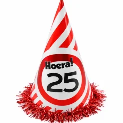 Feesthoed verkeersbord Hoera 25