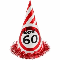 Feesthoed verkeersbord Hoera 60