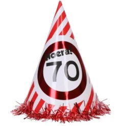 Feesthoed verkeersbord Hoera 70
