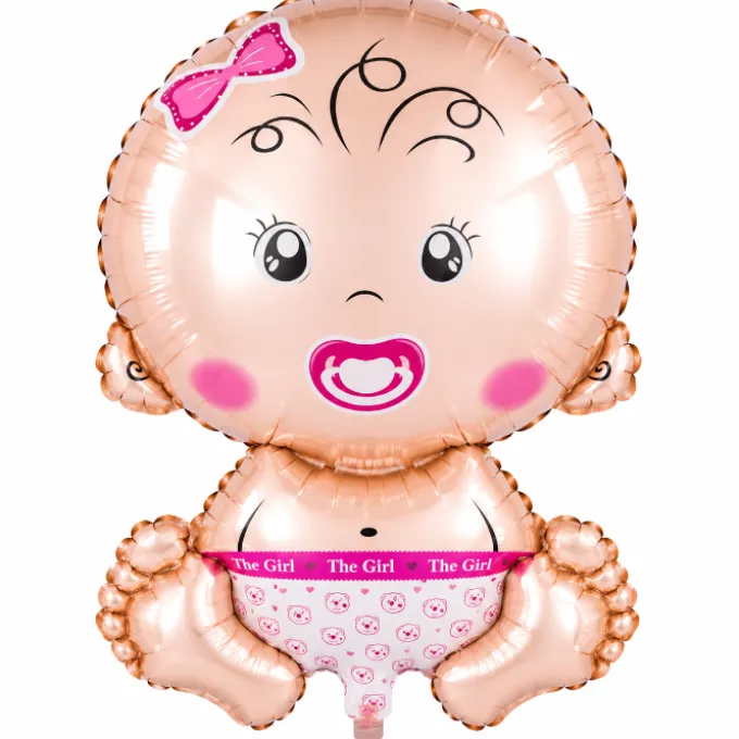Folieballon baby girl roze - 63 cm