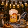 Folieballon Cheers bierpul geel/wit - 62cm