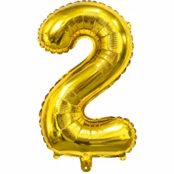Folieballon cijfer 2 goud 70cm