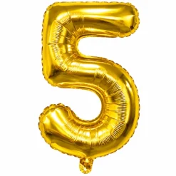 Folieballon cijfer 5 goud - 70 cm