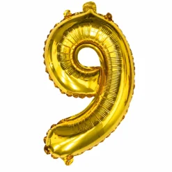 Folieballon cijfer 6 of 9 goud 70cm