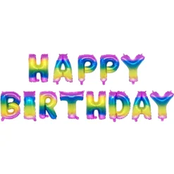 Folieballon Happy birthday Regenboog - 37 cm