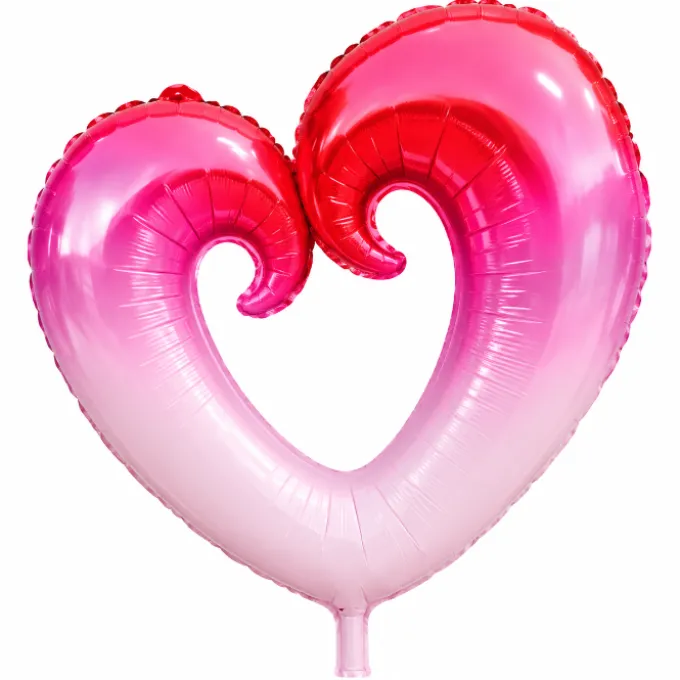 Folieballon hart roze verloop - 80cm