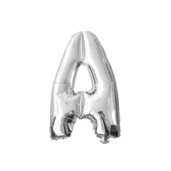 Folieballon letter A zilver - 35 cm