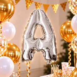 Folieballon letter A zilver - 35 cm