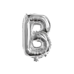 Folieballon letter B zilver - 35 cm