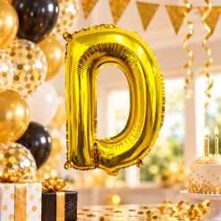 Folieballon Letter D Goud