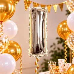 Folieballon letter I zilver - 35 cm