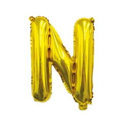 Folieballon letter N Goud - 35 cm