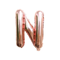 Folieballon letter N roségoud - 35 cm