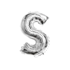 Folieballon letter S zilver - 35 cm