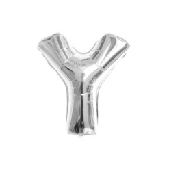 Folieballon letter Y zilver - 35 cm
